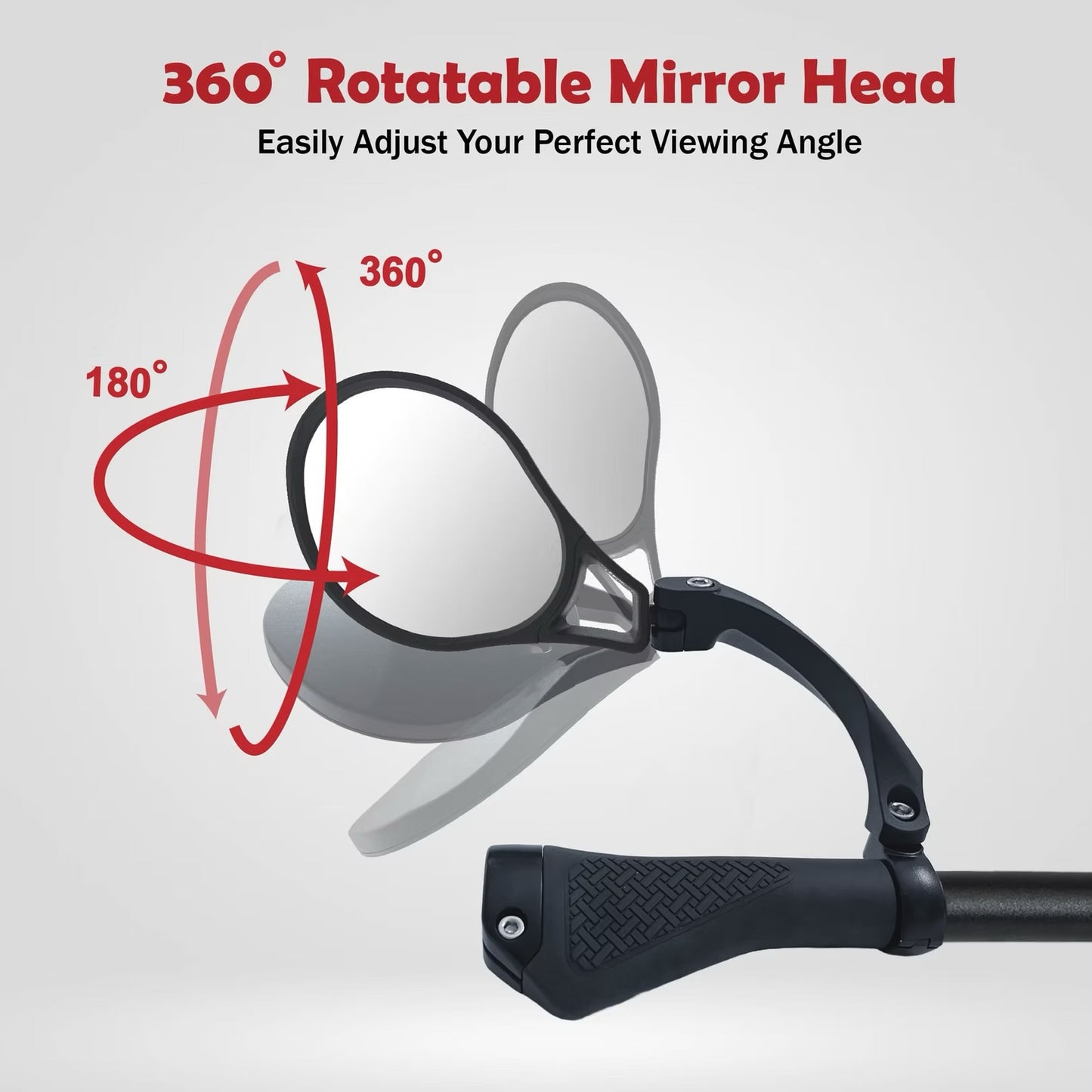 Hafny Handlebar Bike Mirror, Round, Silver, Left, HF-M901LS-FR01