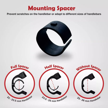 Hafny Handlebar Bike Mirror, Round, Silver, Left, HF-M901LS-FR01