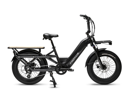 Troxus Lynx Cargo Gloss Charcoal cargo electric bike with front and rear racks