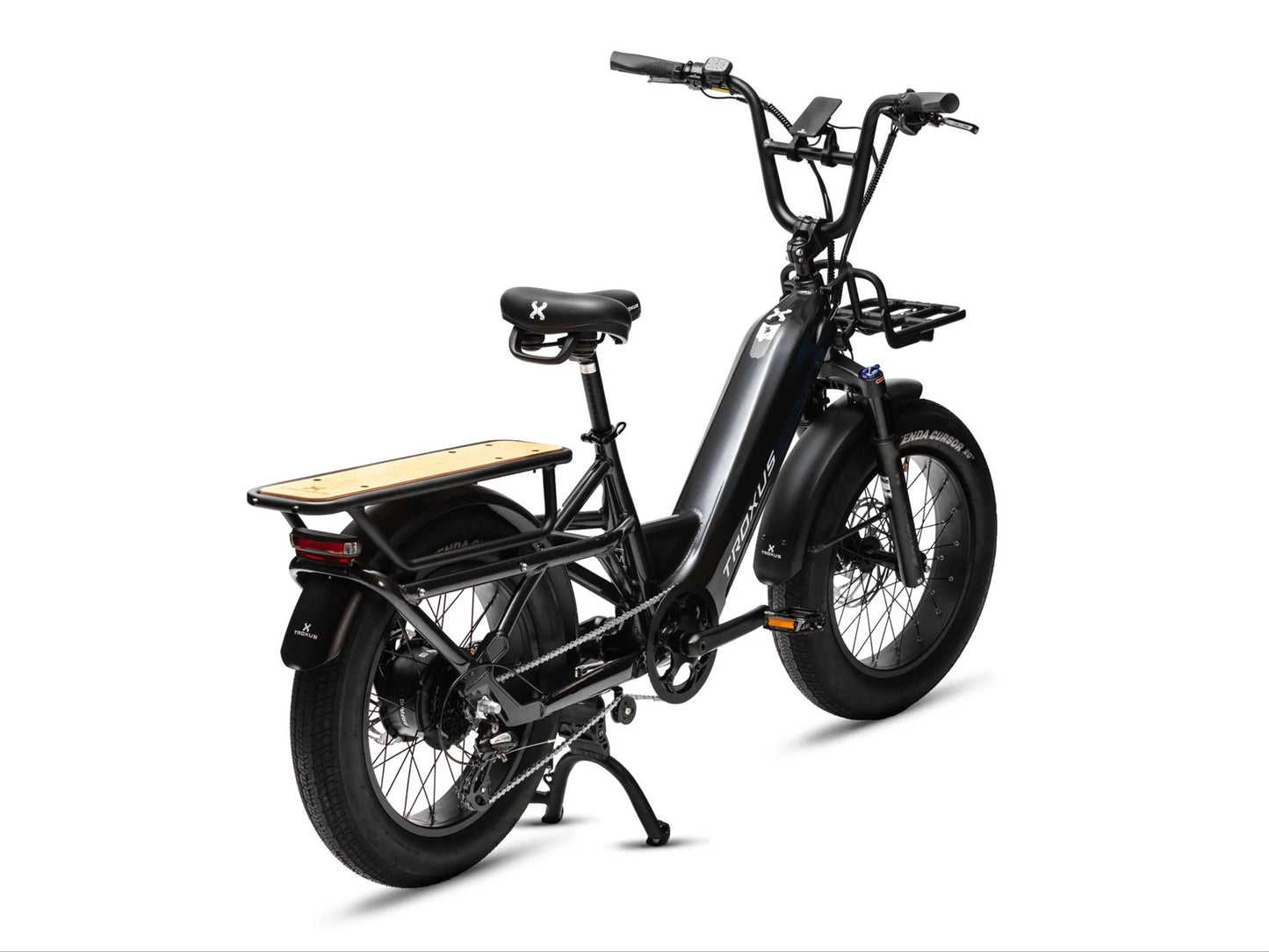 Troxus Lynx Cargo Gloss Charcoal electric cargo bike with fat tires