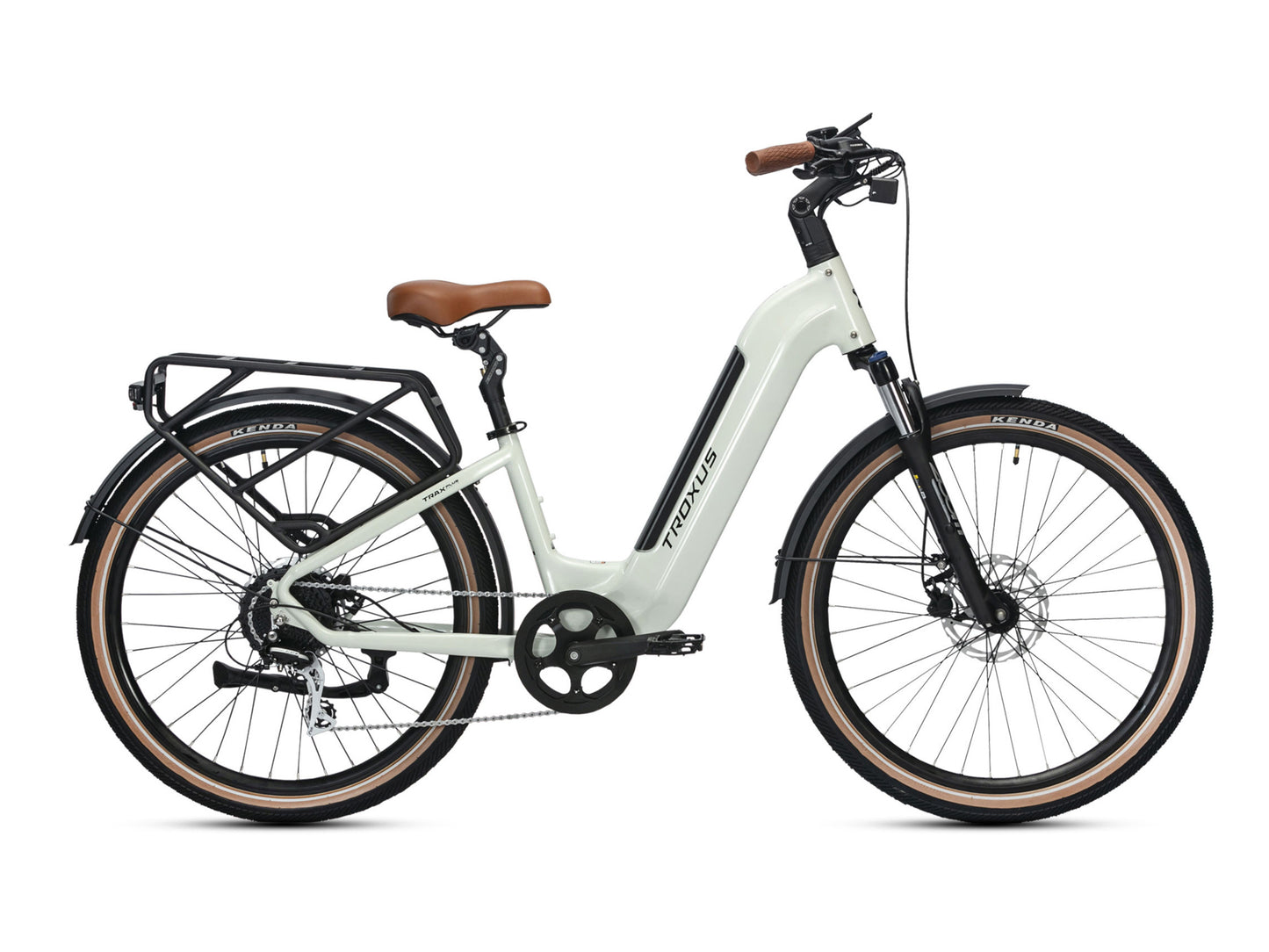 Troxus Trax Plus 500/15 Chalk Step-Through Electric Bike with Integrated Rear Rack