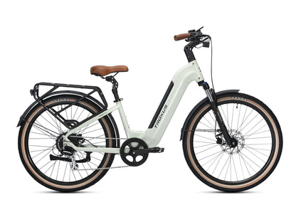 Troxus Trax Plus 500/15 Chalk Step-Through Electric Bike with Integrated Rear Rack