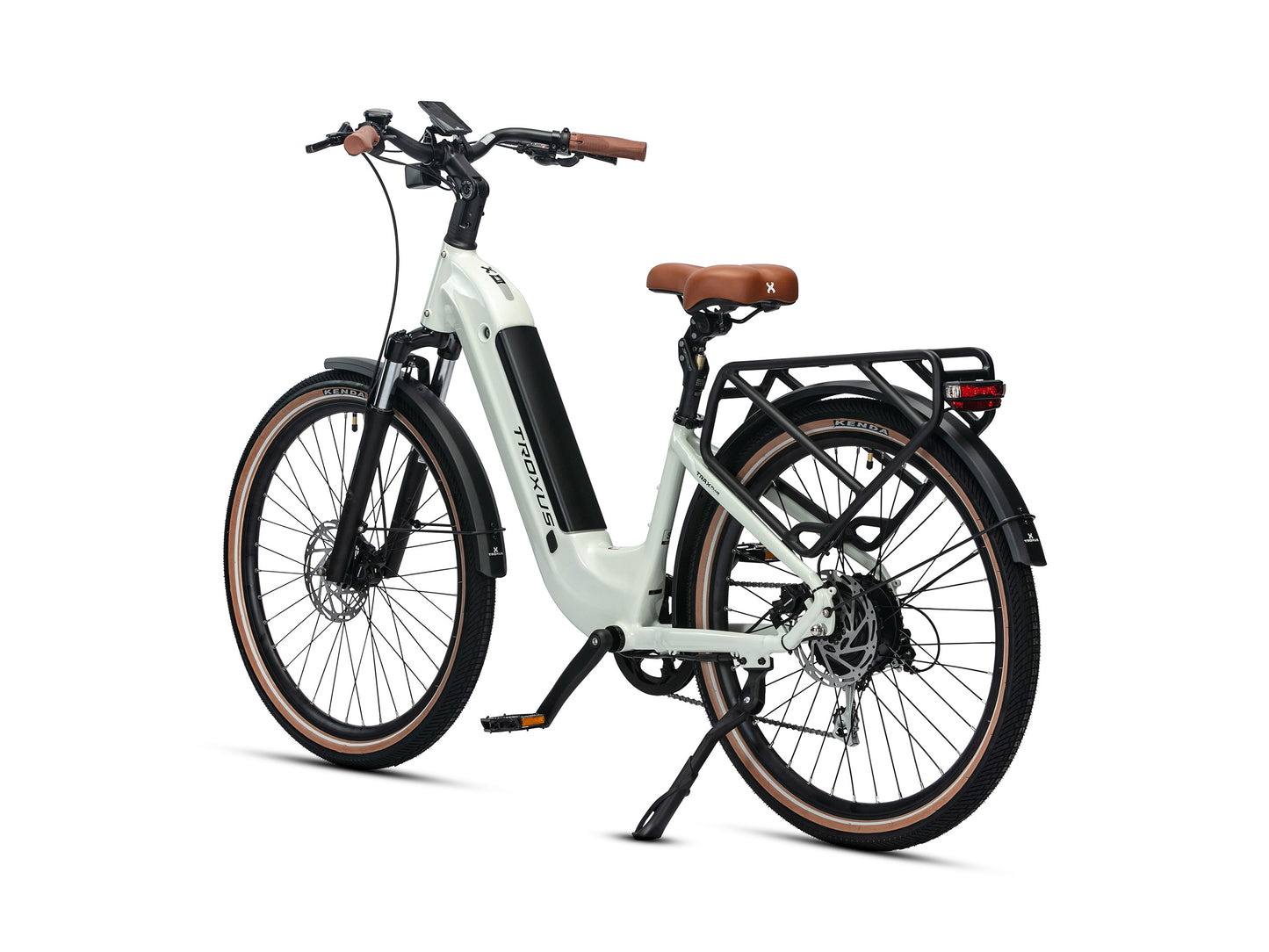 Troxus Trax Plus 500/15 Chalk Electric Bike with Rear Rack and Hydraulic Disc Brakes