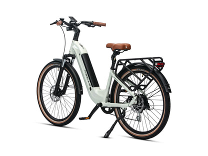Troxus Trax Plus 500/15 Chalk Electric Bike with Rear Rack and Hydraulic Disc Brakes