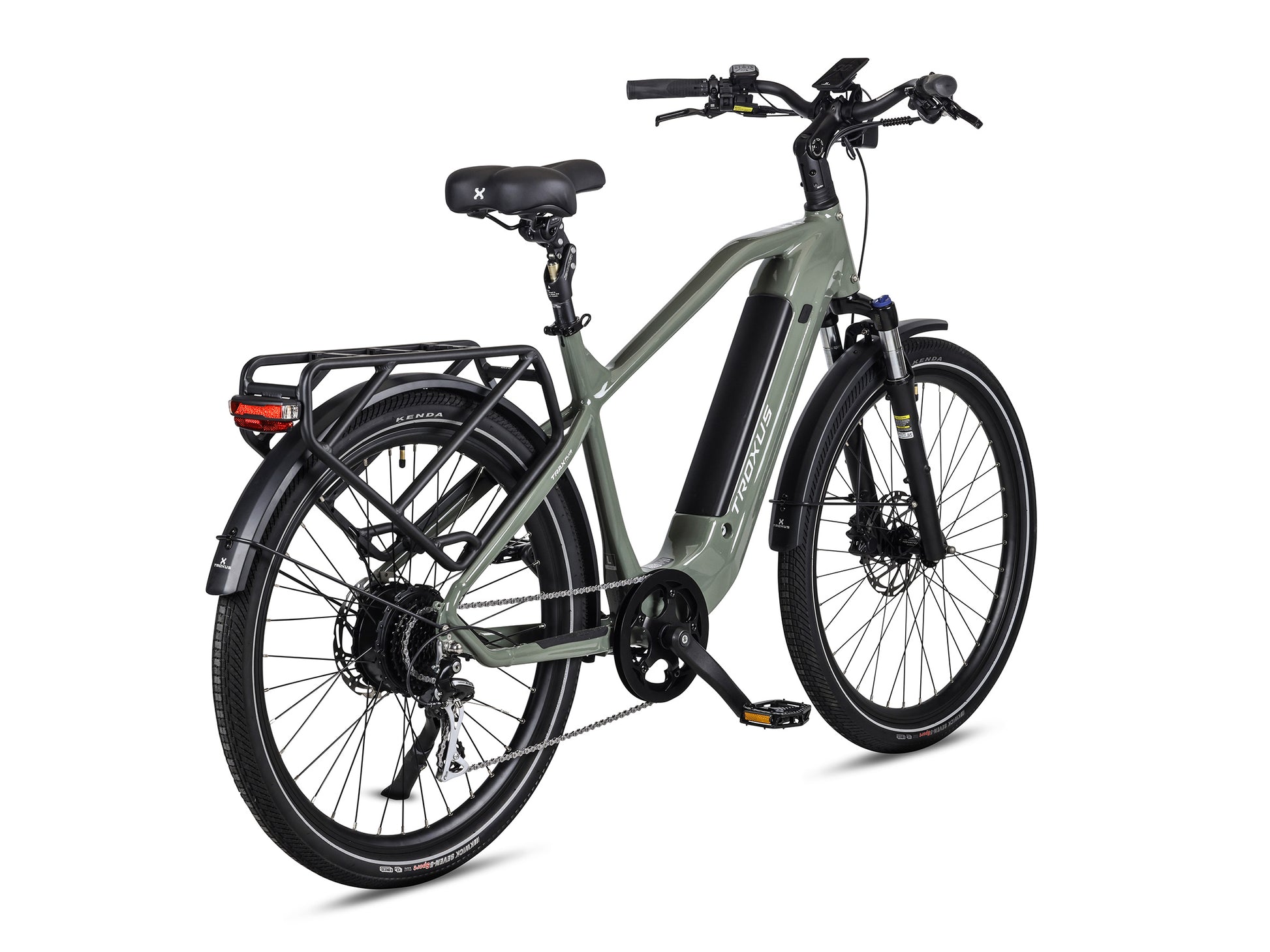 Troxus Trax Plus 500/15 Deep Moss Step-Over Electric Bike with 750W Ananda Motor and Rear Rack
