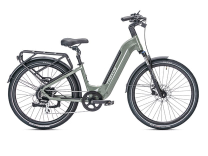 Troxus Trax Plus 500/15 Deep Moss Step-Through Electric Bike with Integrated Rear Rack