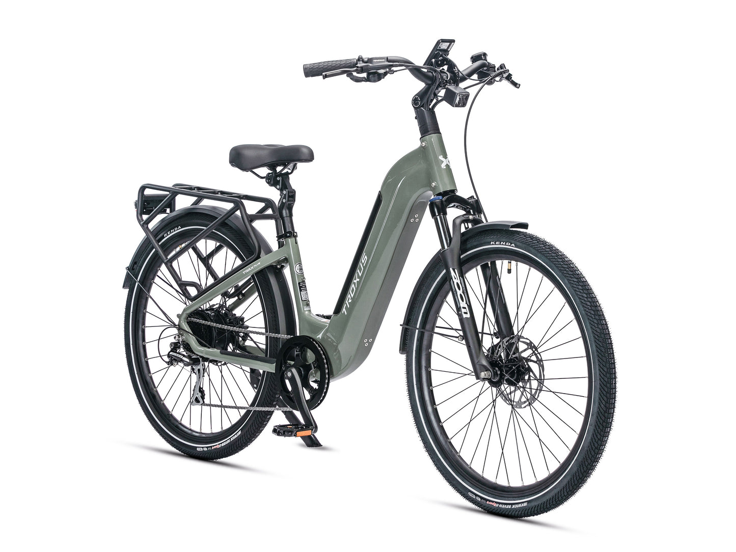 Troxus Trax Plus 500/15 Deep Moss Step-Through Electric Bike with Suspension Fork