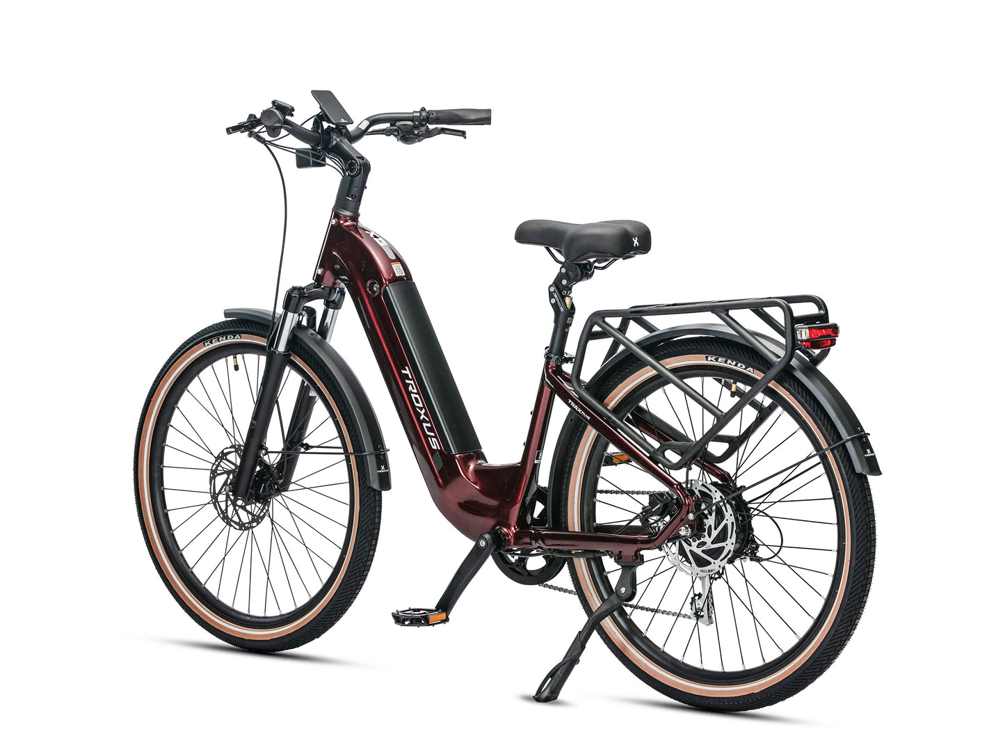 Troxus Trax Plus 500/15 Metallic Red Electric Bike with Integrated Rear Rack and 750W Ananda Motor
