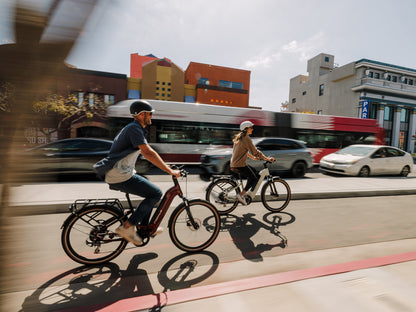 Troxus Trax Plus 500/15 Electric Bikes in Metallic Red and Chalk for Urban Commuting