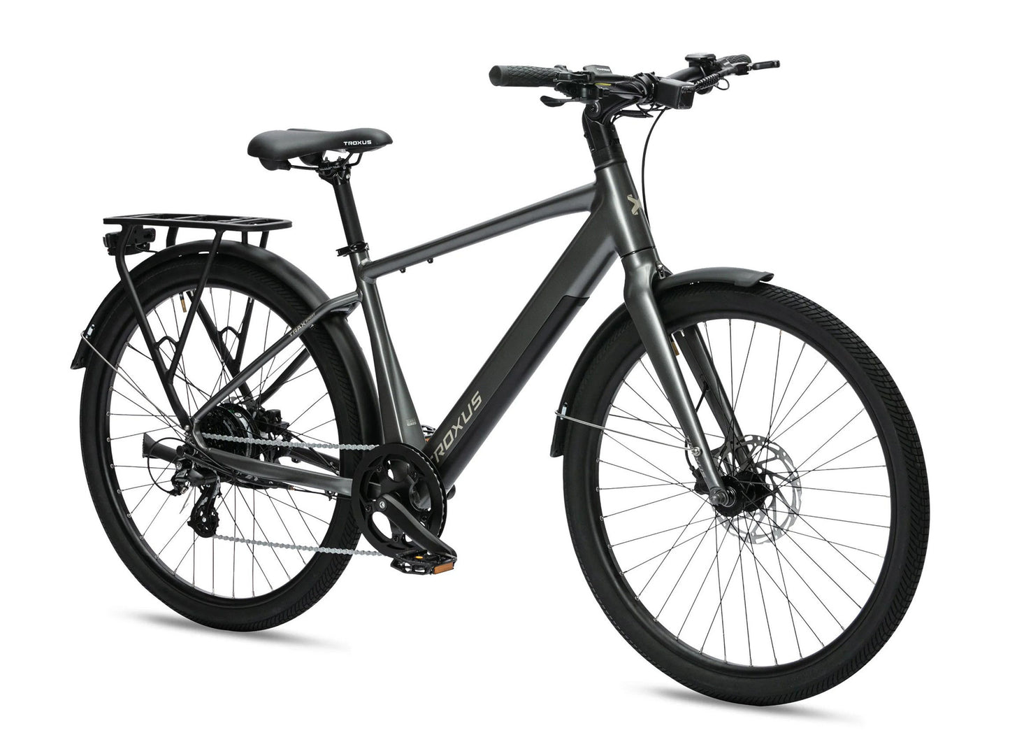 Troxus Trax Sport Natural Slate electric bike available in North Vancouver BC front angle view