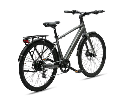 Troxus Trax Sport Natural Slate commuter electric bicycle with rear cargo rack fender