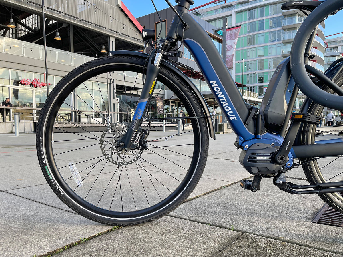 montague electric bicycle M-E1 700C Folding EBike and folds in a couple seconds with a single quick release and has a 50 mile range per charge Montague M-E1 e-bike refurbished |